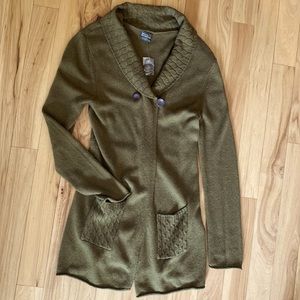 Royal Robbins soft long open cardigan cashmere blend EUC or NWOT Small